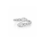 14K Gold Natural Open Pear Round and Claw Diamond Band