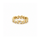 14K Gold Natural Multi Shape Slanted Diamond Bezel Eternity Band