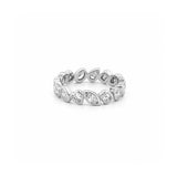 14K Gold Natural Multi Shape Slanted Diamond Bezel Eternity Band