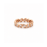 14K Gold Natural Multi Shape Slanted Diamond Bezel Eternity Band