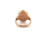 14K Gold Natural Miraculous Medal Signet Diamond Band