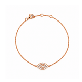14K Gold Natural Diamond Evil Eye Bracelet