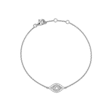 14K Gold Natural Diamond Evil Eye Bracelet