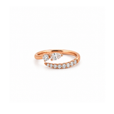 14K Gold Natural Pear and Round Bezel Open Claw Band