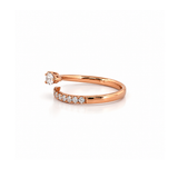 14K Gold Natural Pear and Round Bezel Open Claw Band