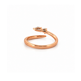14K Gold Natural Pear and Round Bezel Open Claw Band