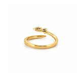 14K Gold Natural Pear and Round Bezel Open Claw Band