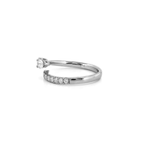 14K Gold Natural Pear and Round Bezel Open Claw Band