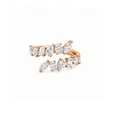 14K Gold Natural Open Multi Shape Diamond Band