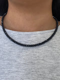 14K Gold Black Spinel Necklace