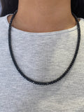 14K Gold Black Spinel Necklace