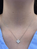 14K Gold Clover Shape Diamond Pendant
