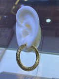 14K Gold Diamond Cut Hoop Earrings