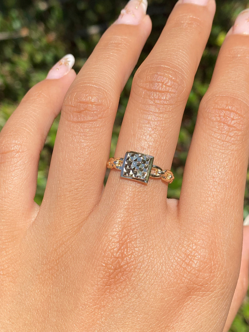 14K Gold Diamond Cut Plated Chain Link Band