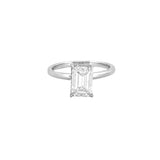 [SPECIAL] 14K White Gold 2.00 Carat Lab Grown Emerald Diamond Solitaire Under Halo Engagement Ring
