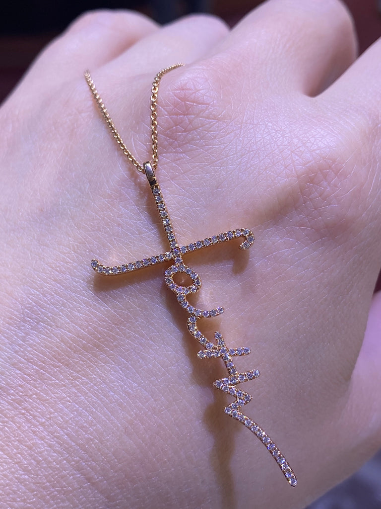 Diamond Nail Cross Pendant in 14k or 18k Gold | Uverly - UVERLY