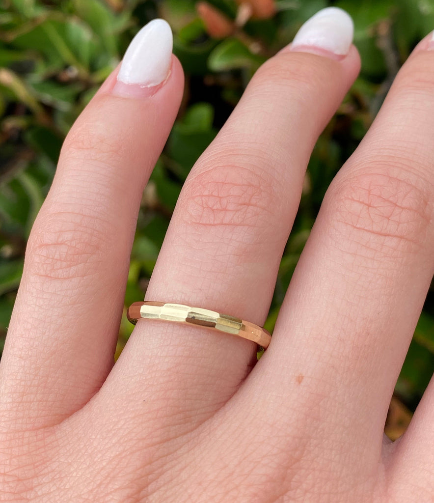 Gold ring diamond cut Clearance