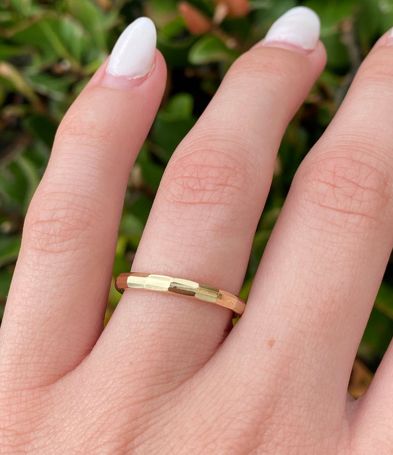 14K 2.5MM Fashion Diamond Cut Gold Band