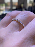 14K Gold Half Pear Half Round Diamond Eternity Band