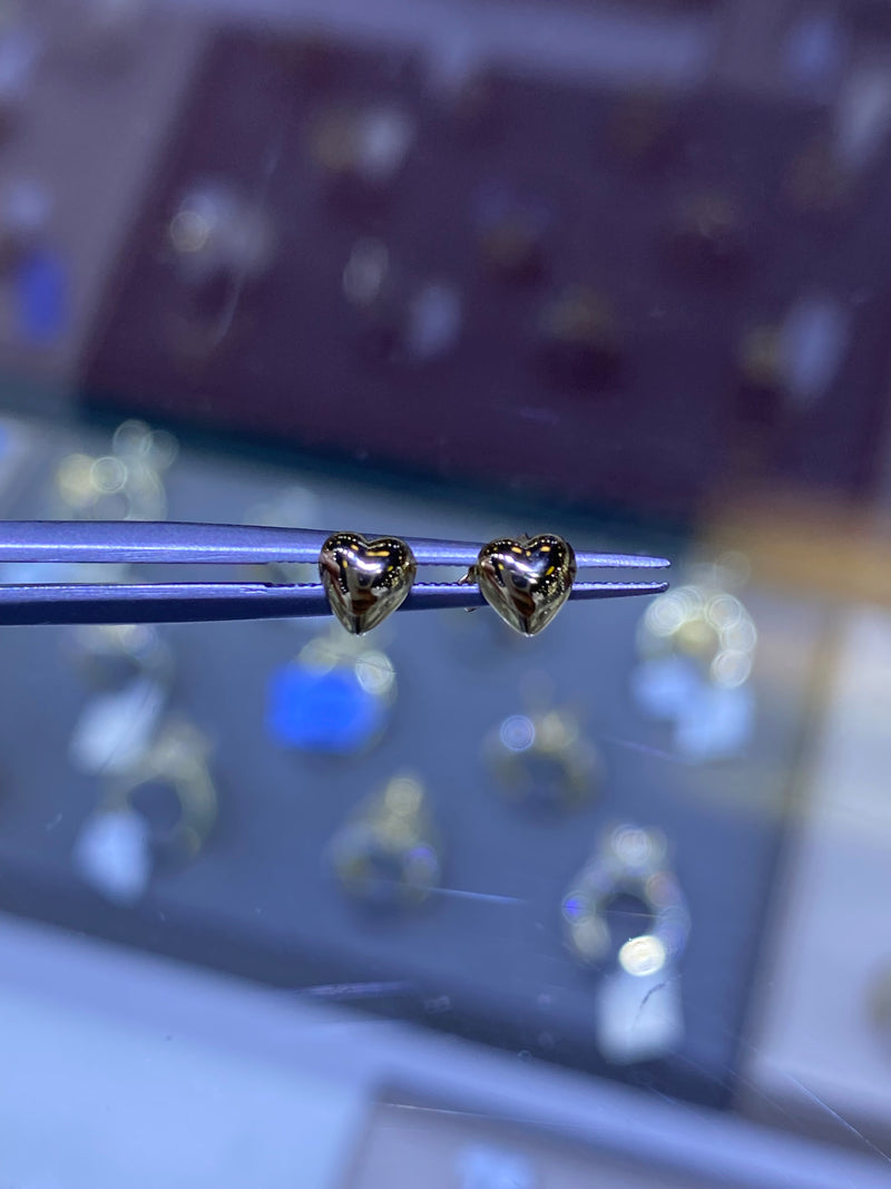 14K Gold Heart Earrings