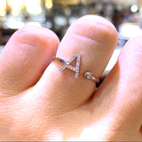 14K Gold Initial Personalized Open Ring
