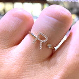 14K Gold Initial Personalized Open Ring