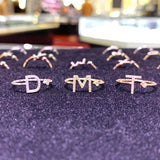 14K Gold Initial Personalized Open Ring