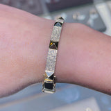 14K Gold Spiked Diamond Bangle