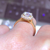 14K Gold Cushion Cut Forever One Moissanite Engagement Ring