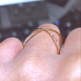 14K Gold X Ring