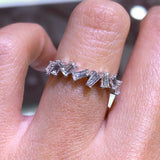 14K Gold Art Deco Diamond Baguette Wedding Band