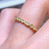 14K Gold Art Deco Diamond Wedding Band