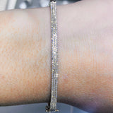 14K Gold 3 Row Diamond Bangle
