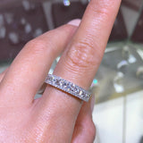 14K Gold Diamond Baguette and Round Wedding Band