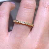 14K Gold Art Deco Diamond Wedding Band