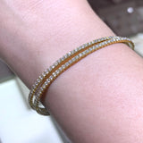 18K Gold Tennis Double Row Bangle