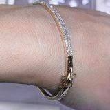 14K Gold 3 Row Diamond Bangle