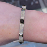 14K Gold Spiked Diamond Bangle