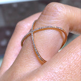 14K Gold X Ring