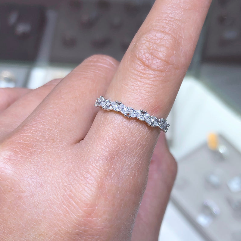 14K Gold Diamond Alternate Marquise Band