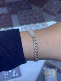 14K Gold Diamond Cuban Bar Bracelet