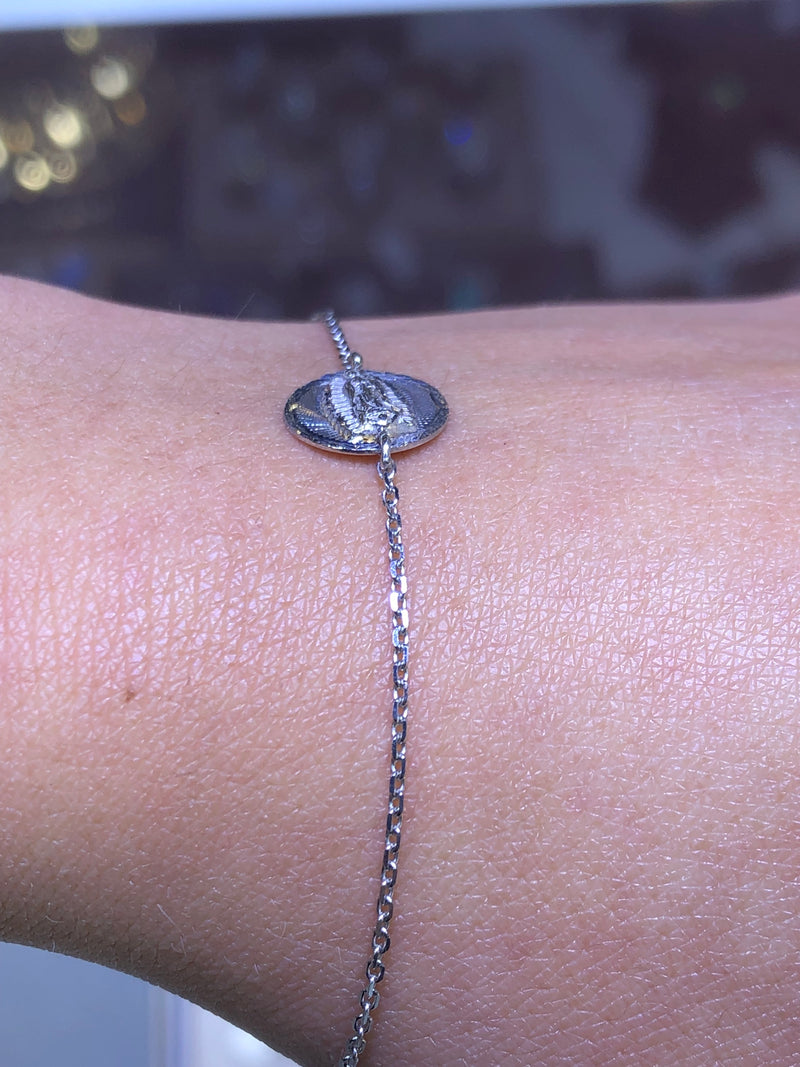 14K Gold Virgin Mary Charm Bracelet