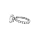 14K Gold 3.00 Carat Lab Grown Oval Diamond Prong Set Under Halo Engagement Ring