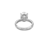 14K Gold 3.00 Carat Lab Grown Oval Diamond Prong Set Under Halo Engagement Ring