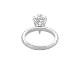 [SPECIAL] 14K Gold 3.00 Carat Lab Grown Pear Diamond Prong Set Under Halo Engagement Ring