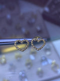 14K Gold Rope Heart Earrings