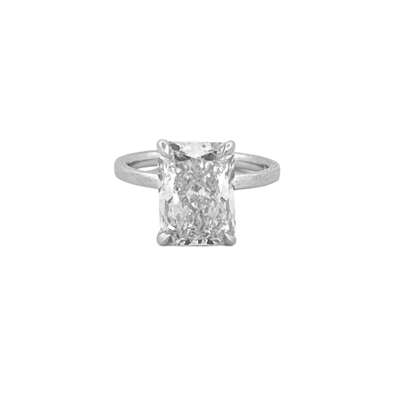 14K Gold 5.00 Carat Lab Grown Radiant Diamond Solitaire Engagement Ring
