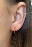 14K Gold Rope Huggie Earrings