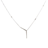 14K White Gold Angled Diamond Bar Pendant