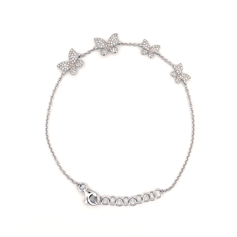 14K Gold Butterfly Diamond Bracelet
